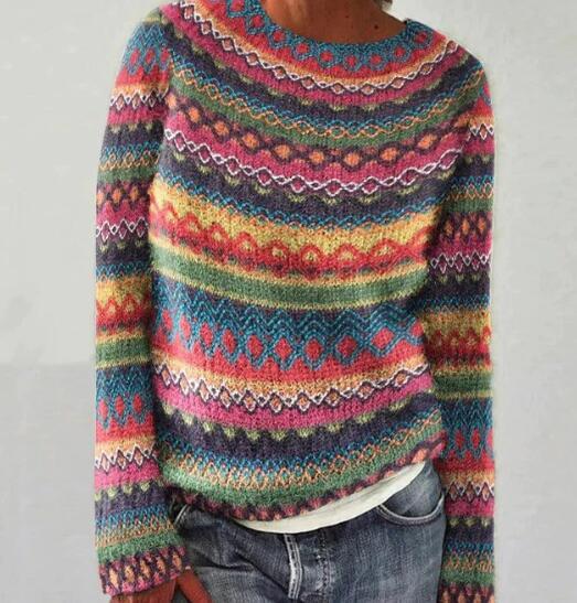 Rosette | Stylish Multicolor Striped Long Sleeve Sweater