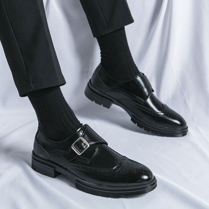 Sterling | Elegant Brown Leather Monk Strap Dress Shoes