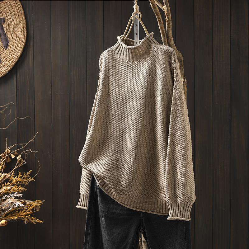 Ylonna | Chic Oversized Mock Neck Knitted Sweater