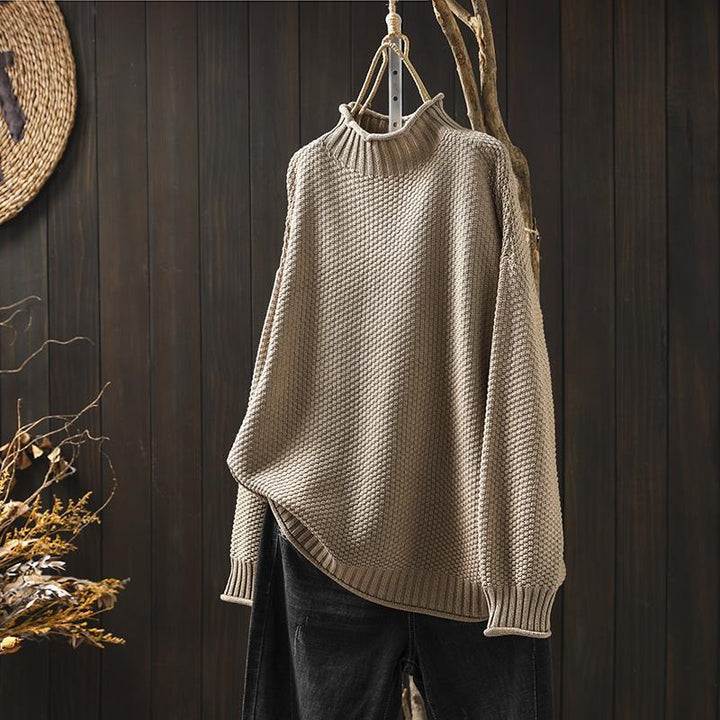 Ylonna | Chic Oversized Mock Neck Knitted Sweater
