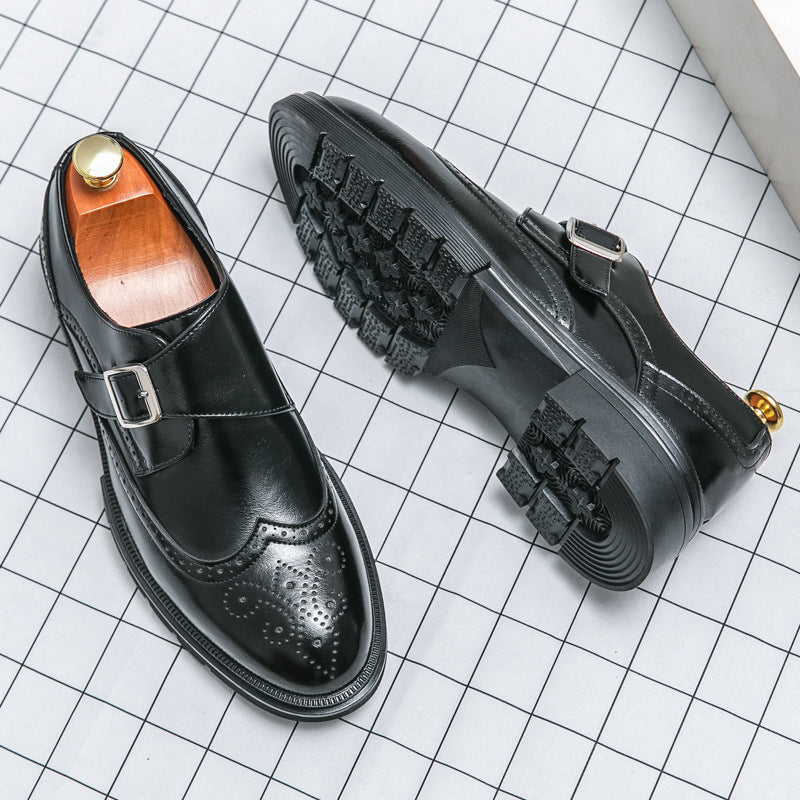Eliana | Stylish Brown Leather Monk Strap Dress Shoes