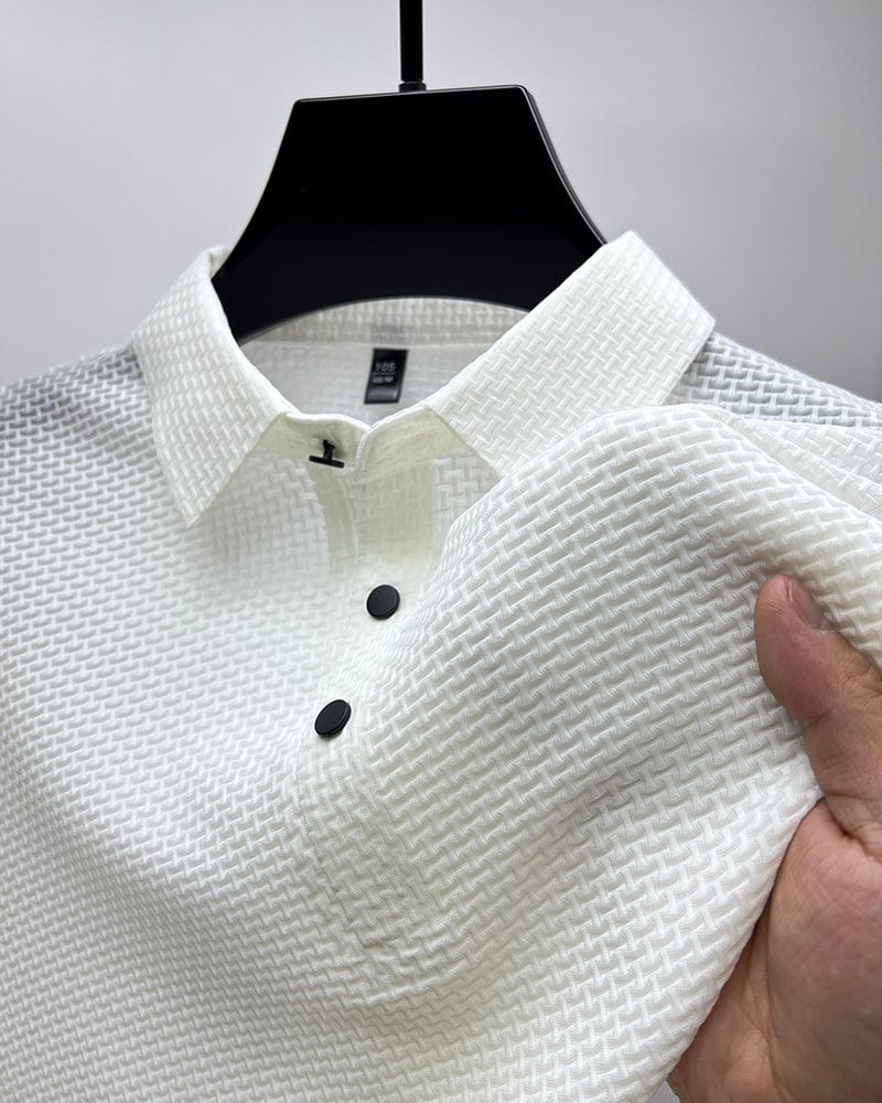 Violet | Sleek Mesh Polo Shirt Men's Breathable Athletic Wear