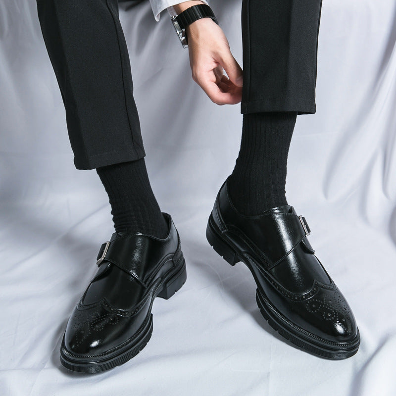 Eliana | Stylish Brown Leather Monk Strap Dress Shoes