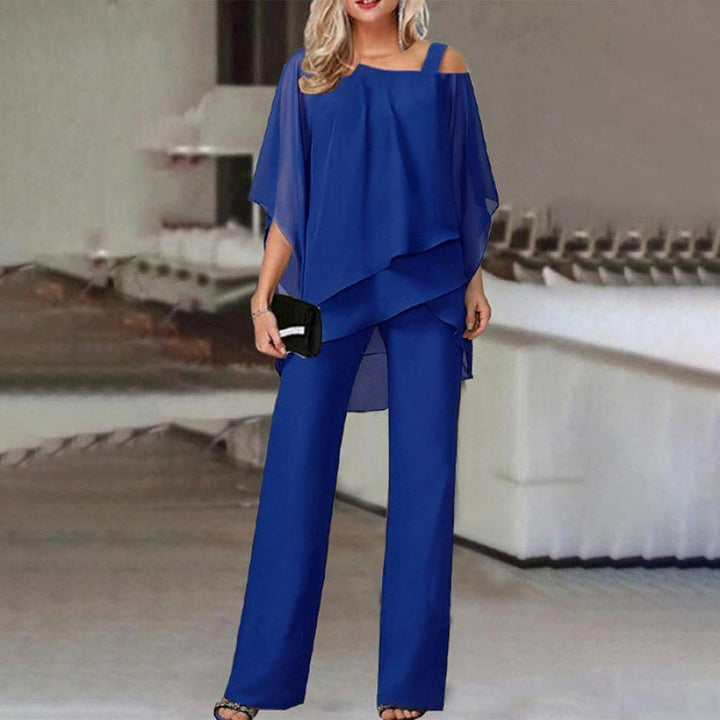 Fallon | Elegant Off-Shoulder Two Piece Set With Wide Leg Pants