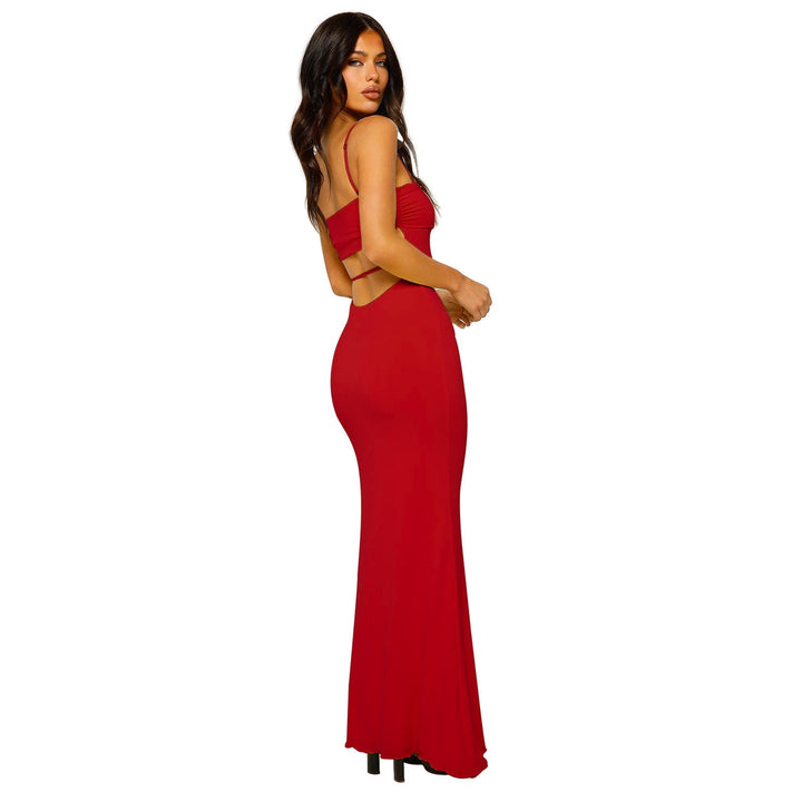 Sybil | Elegant Strapless Backless Maxi Gown