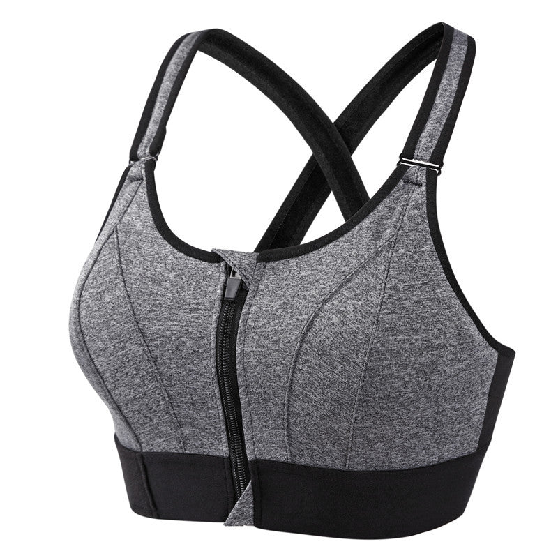 Kaia | Sleek High Support Front Zip Cross Back Sports Bra