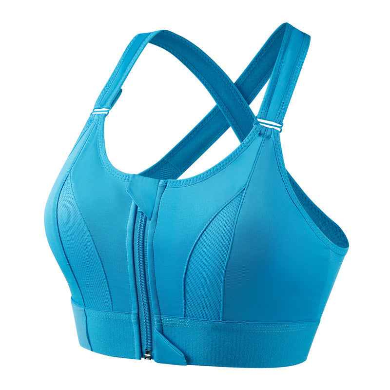 Kaia | Sleek High Support Front Zip Cross Back Sports Bra