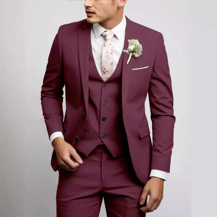 Winston | Elegant Light Blue Three Piece Slim Fit Wedding Suit