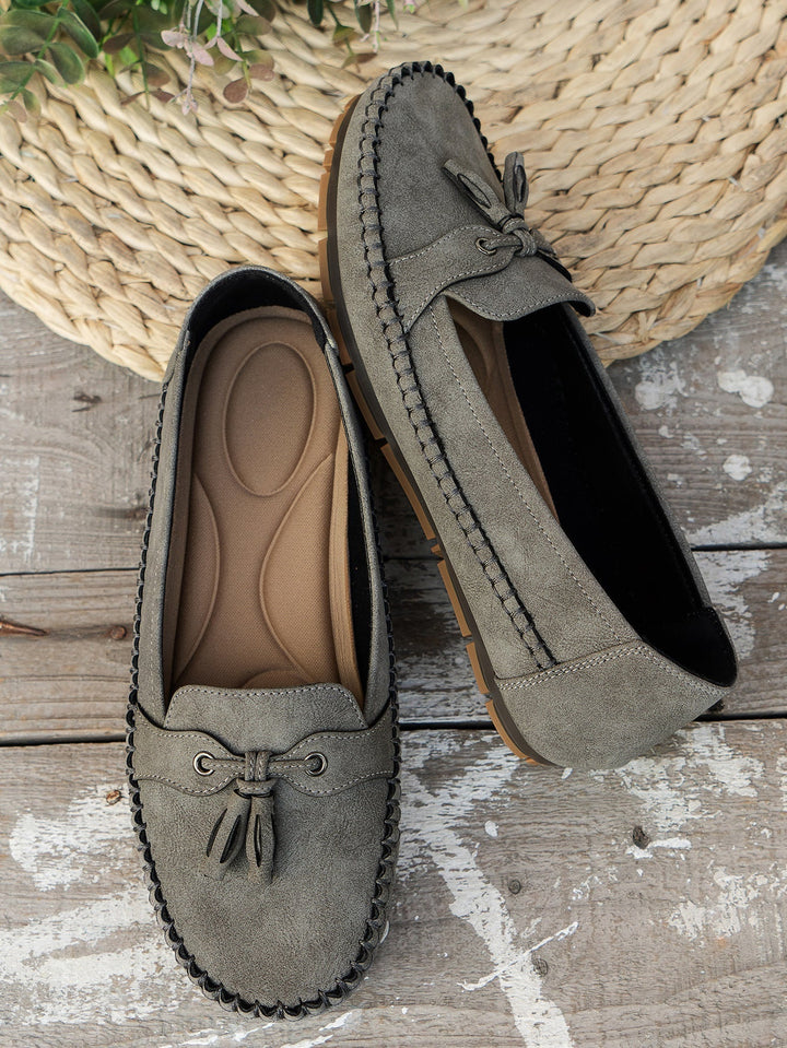 Evelyn | Stylish Bow Detail Slip-On Loafers