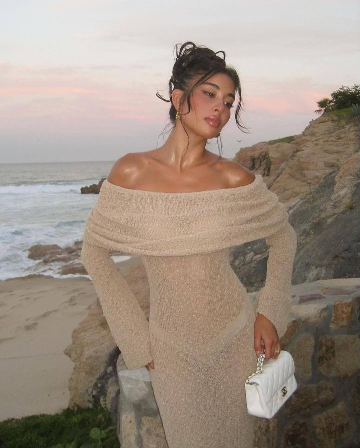 Riley | Elegant Off-Shoulder Maxi Maternity Dress