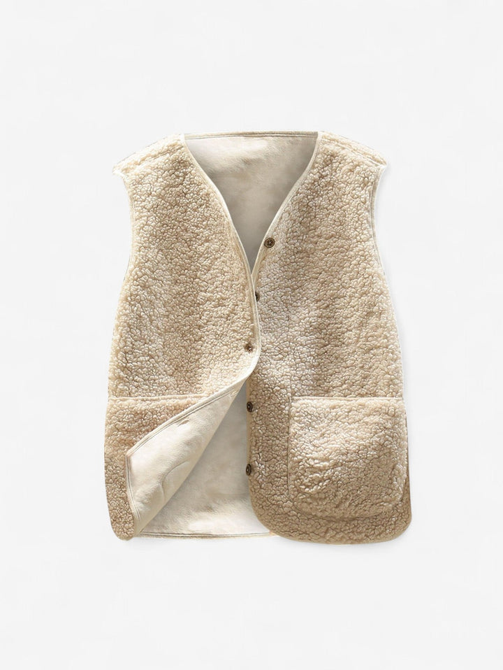 Felicity | Chic Sherpa Fleece Button Down Sleeveless Vest