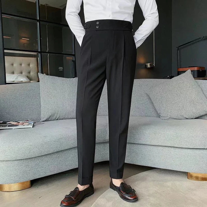 Nora | Elegant High-Waisted Pleated Formal Trousers