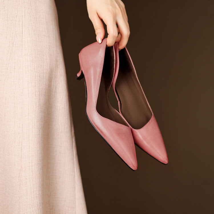 Vienna | Elegant Pointed Toe Kitten Heel Pumps