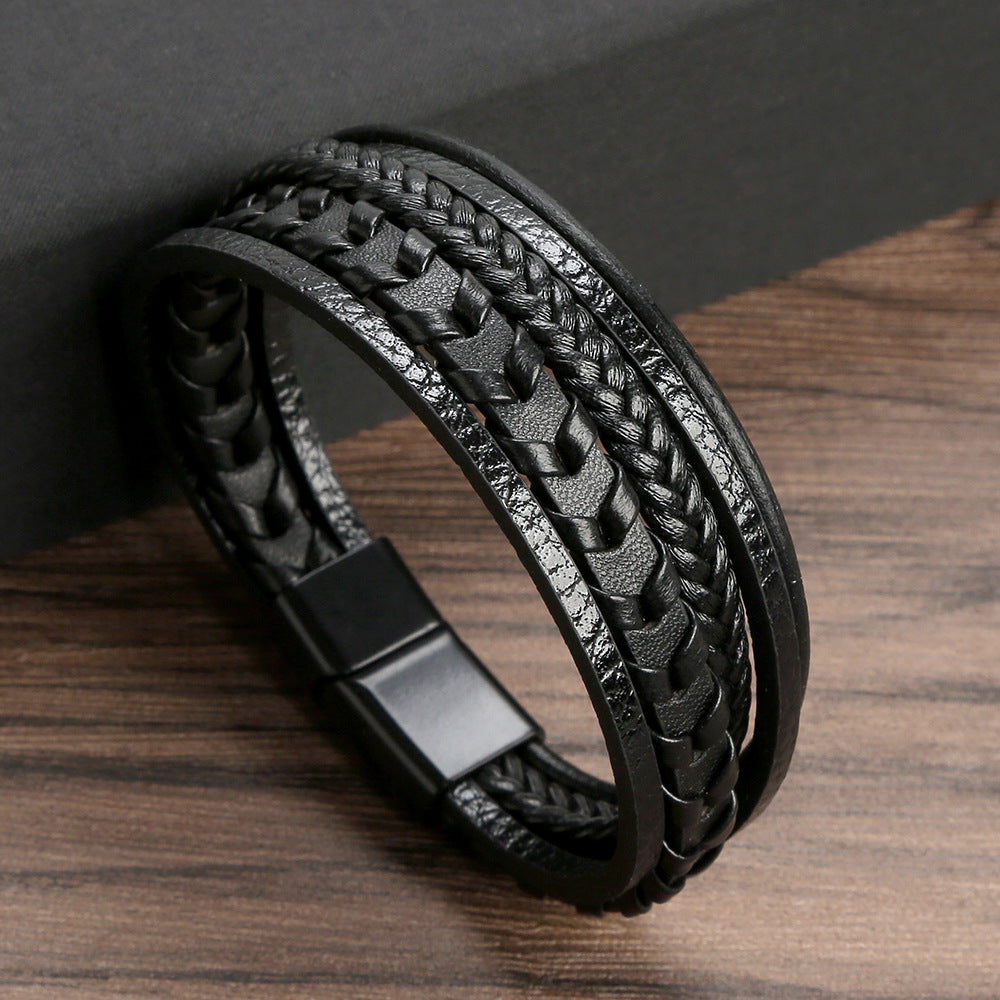 Ragnar | Stylish Multi-Strand Braided Leather Bracelet