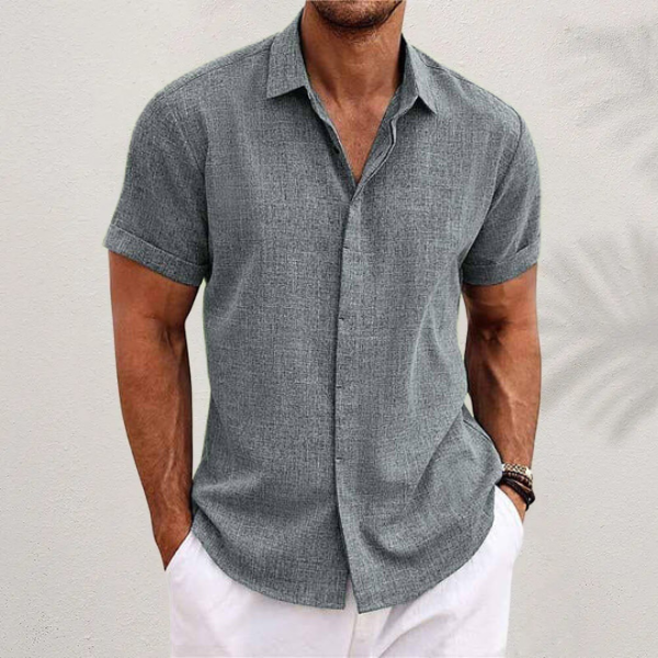 Harper | Stylish Short Sleeve Linen Button Up Shirt