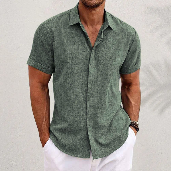Harper | Stylish Short Sleeve Linen Button Up Shirt