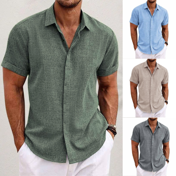 Harper | Stylish Short Sleeve Linen Button Up Shirt