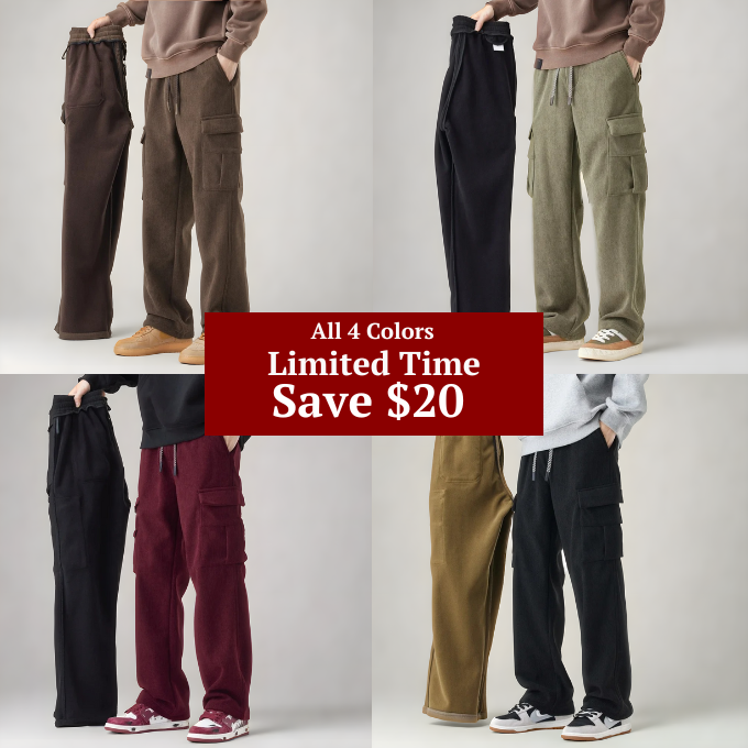 Iris | Stylish Corduroy Cargo Joggers With Drawstring