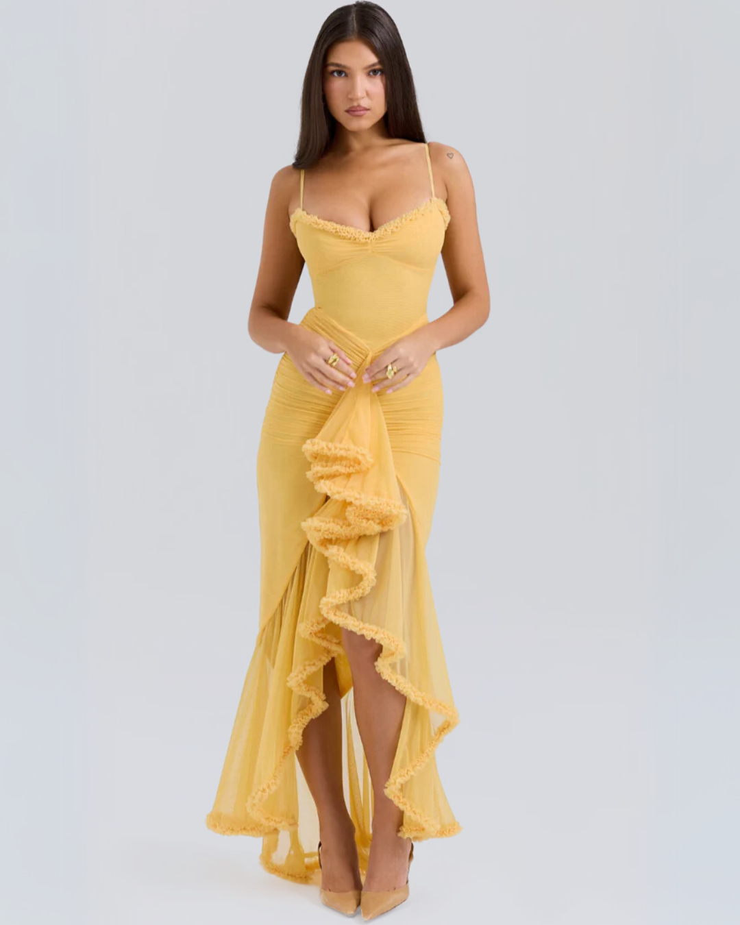 Willow | Romantic Ruffle Maxi Dress With Spaghetti Straps