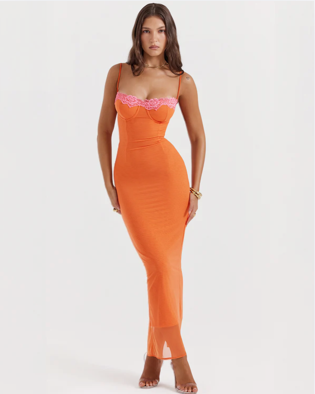 Sybil | Elegant Lace Detail Bodycon Maxi Dress