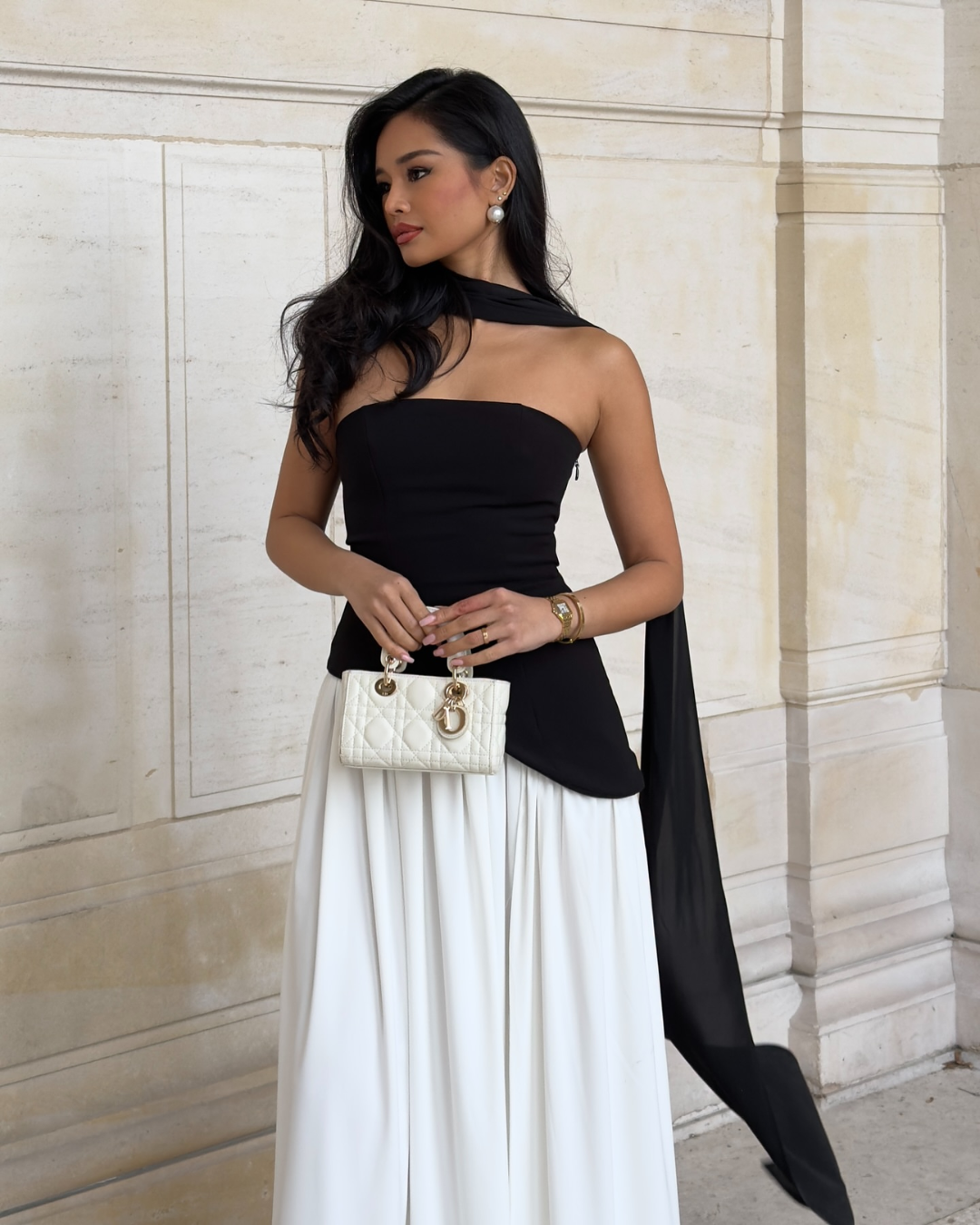 Scarlett | Elegant Halter Neck Two-Tone Maxi Gown