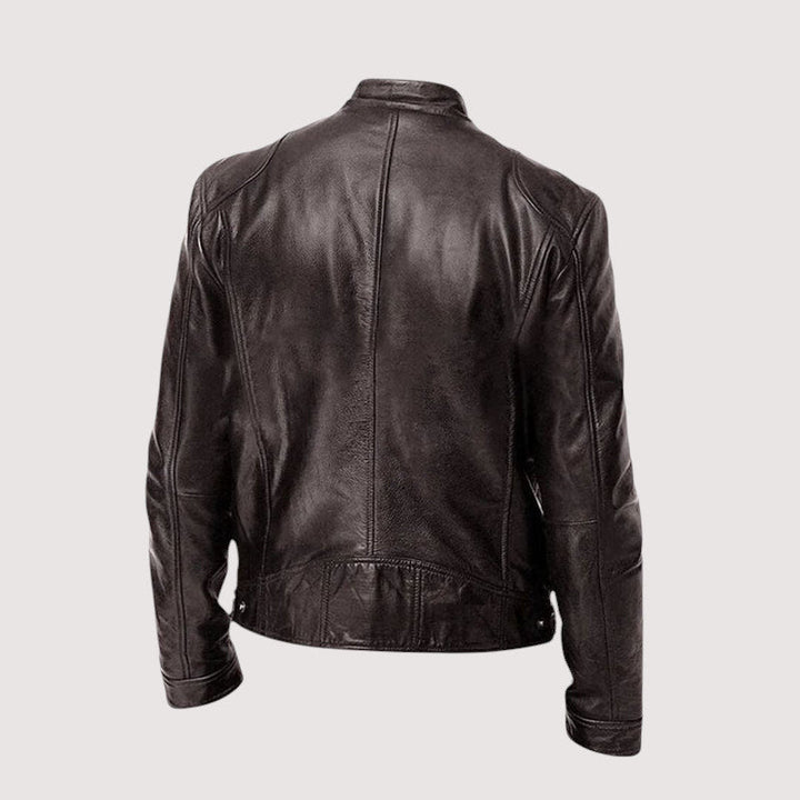 Clayton | Sleek Genuine Leather Moto Jacket Men - Black