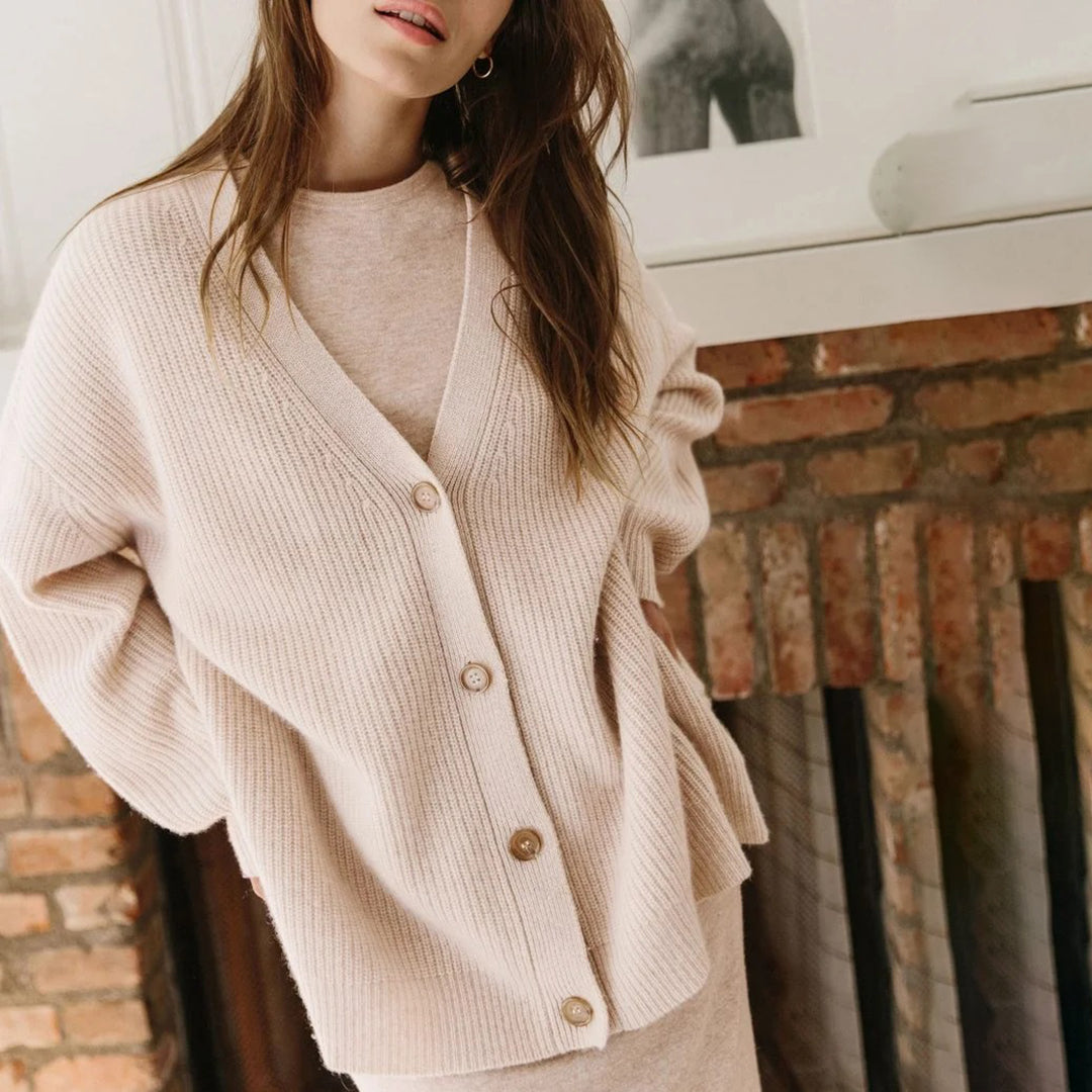 Cordelia | Elegant Oversized Ribbed Cardigan Women