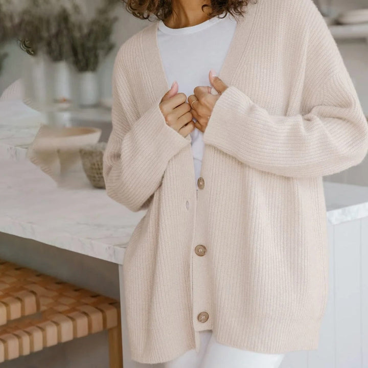 Cordelia | Elegant Oversized Ribbed Cardigan Women