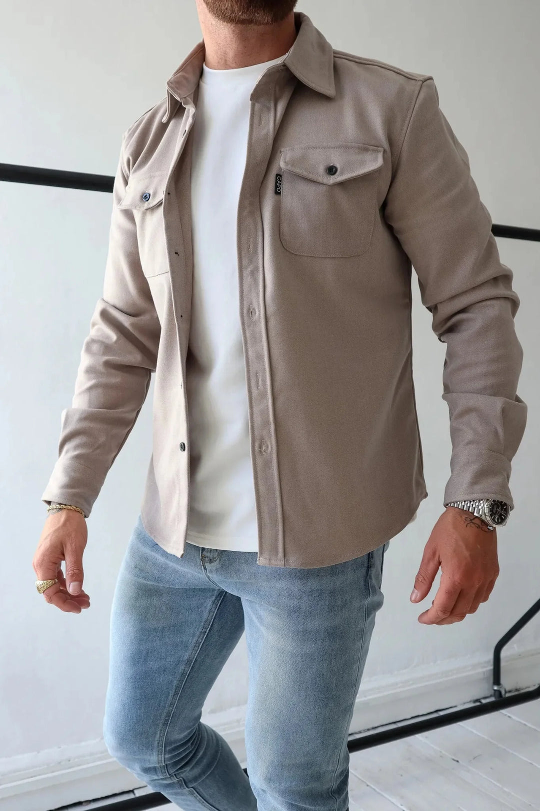 Camille | Elegant Long Sleeve Button Up Overshirt Jacket