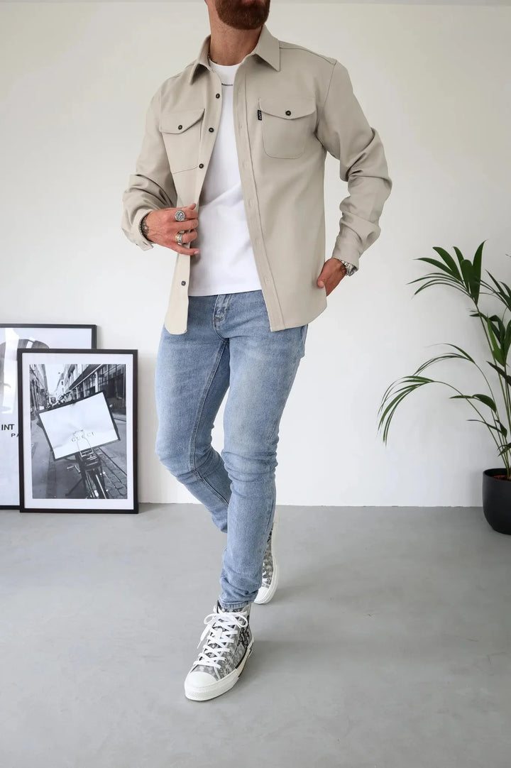 Camille | Elegant Long Sleeve Button Up Overshirt Jacket
