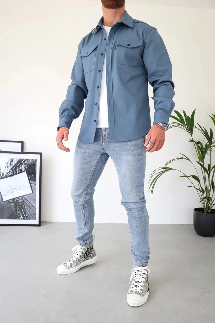 Camille | Elegant Long Sleeve Button Up Overshirt Jacket