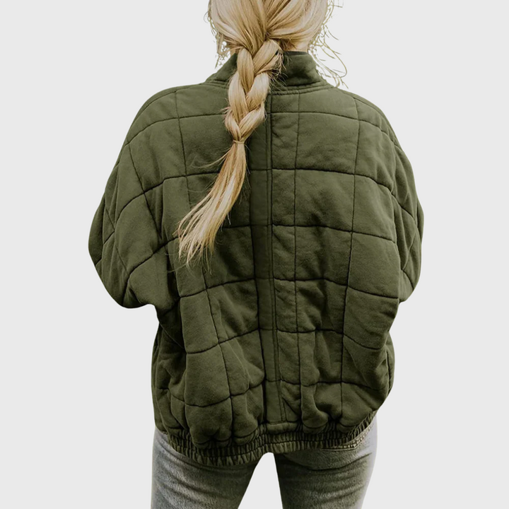 Lucy | Stylish Quilted Oversized Bomber Jacket With Zipper