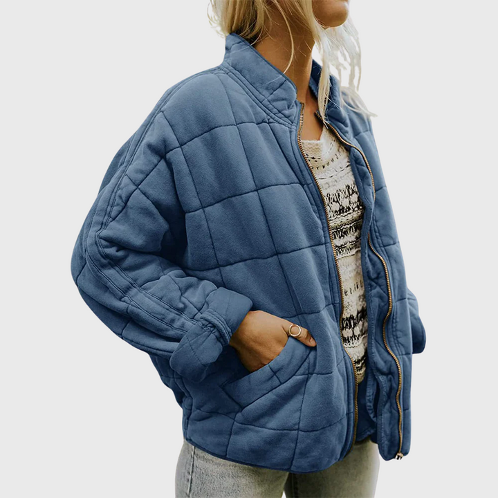 Lucy | Stylish Quilted Oversized Bomber Jacket With Zipper