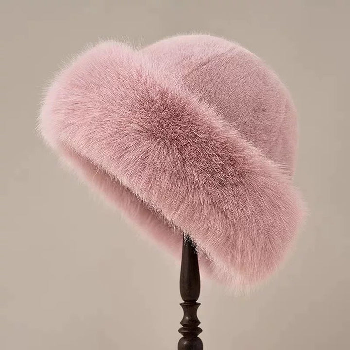 Penelope | Chic Pink Faux Fur Winter Bucket Hat