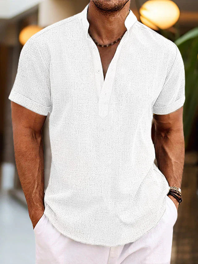 Evy | Stylish Men's Short Sleeve Henley With V-Neck
