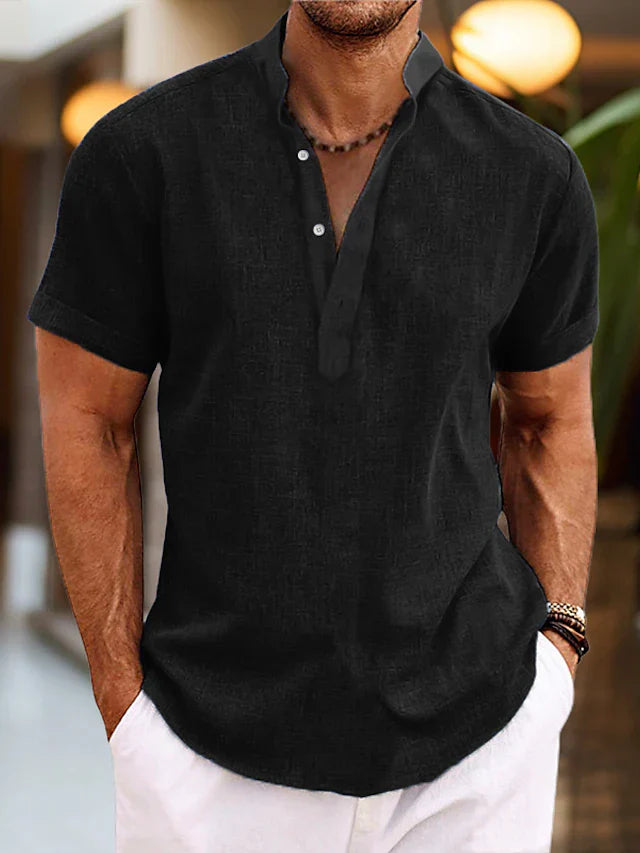 Evy | Stylish Men's Short Sleeve Henley With V-Neck