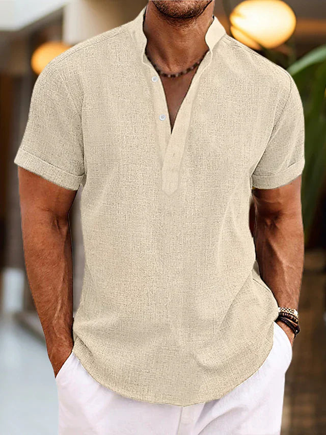 Evy | Stylish Men's Short Sleeve Henley With V-Neck