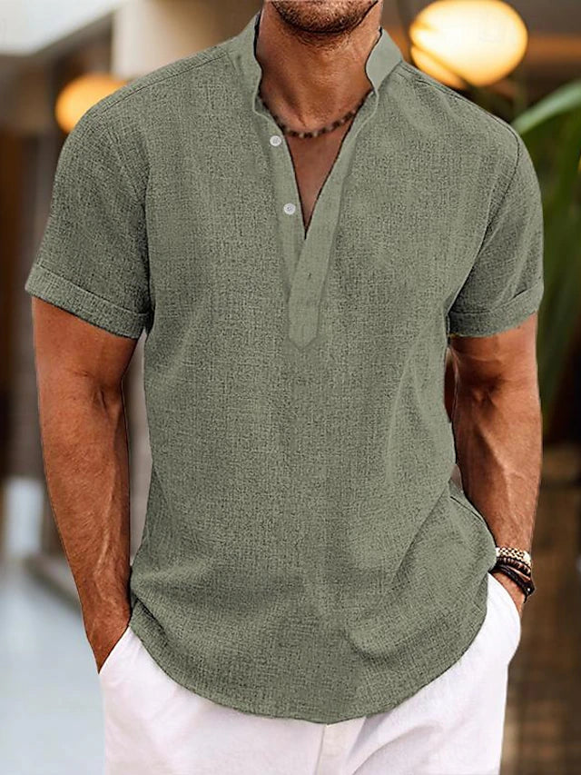 Evy | Stylish Men's Short Sleeve Henley With V-Neck