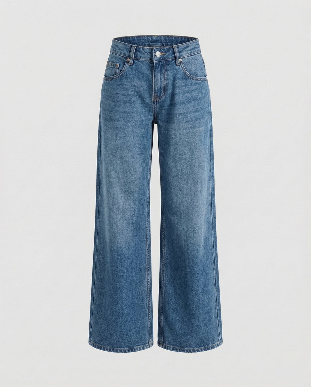 Damen gerade geschnittene Jeans mit niedriger Bundhöhe