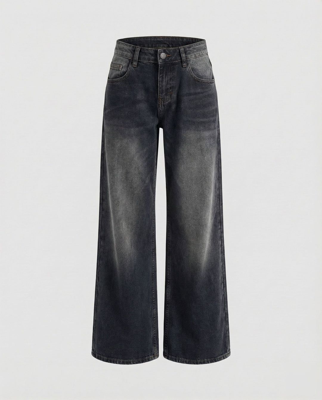 Damen gerade geschnittene Jeans mit niedriger Bundhöhe