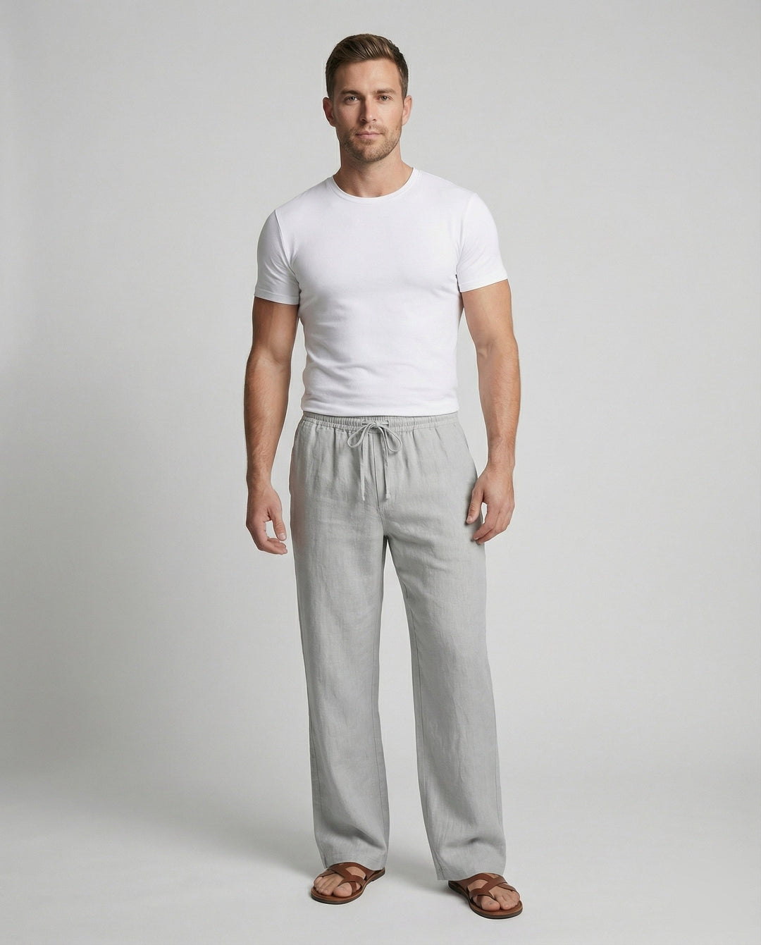 Herren lässige Leinen-Loungehose im Zen-Stil