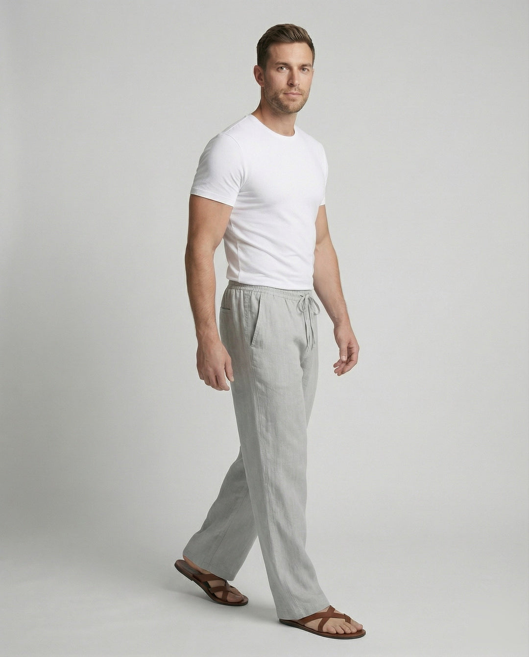 Herren lässige Leinen-Loungehose im Zen-Stil