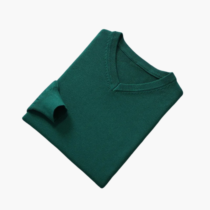 Wellington | Stylish Men's Light Blue V-Neck Pullover Sweater