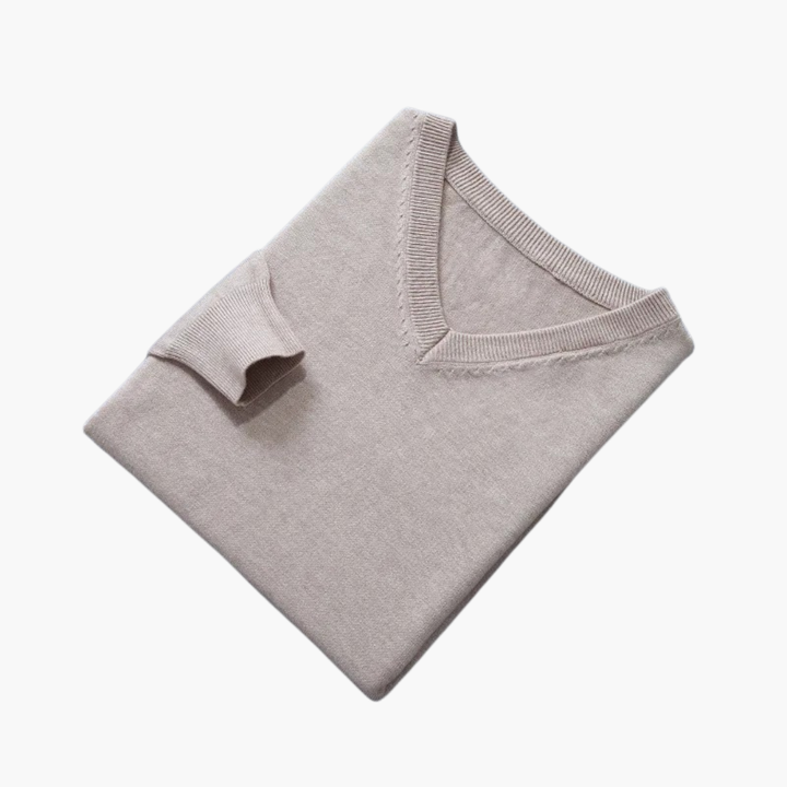 Wellington | Stylish Men's Light Blue V-Neck Pullover Sweater