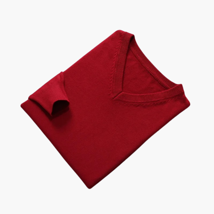 Wellington | Stylish Men's Light Blue V-Neck Pullover Sweater