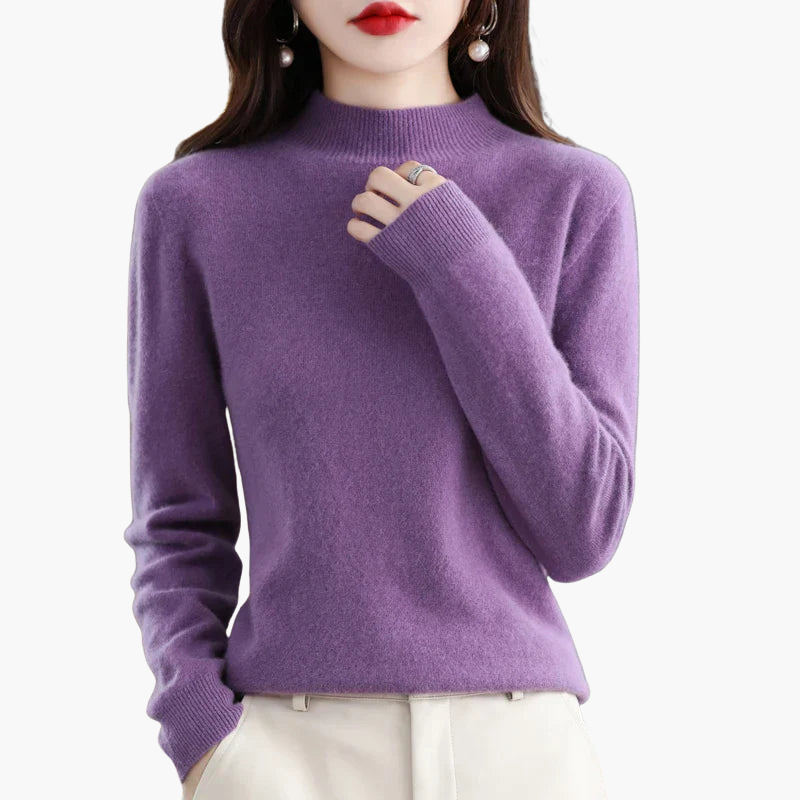 Tessa | Elegant Turtleneck Long Sleeve Knit Sweater For Women