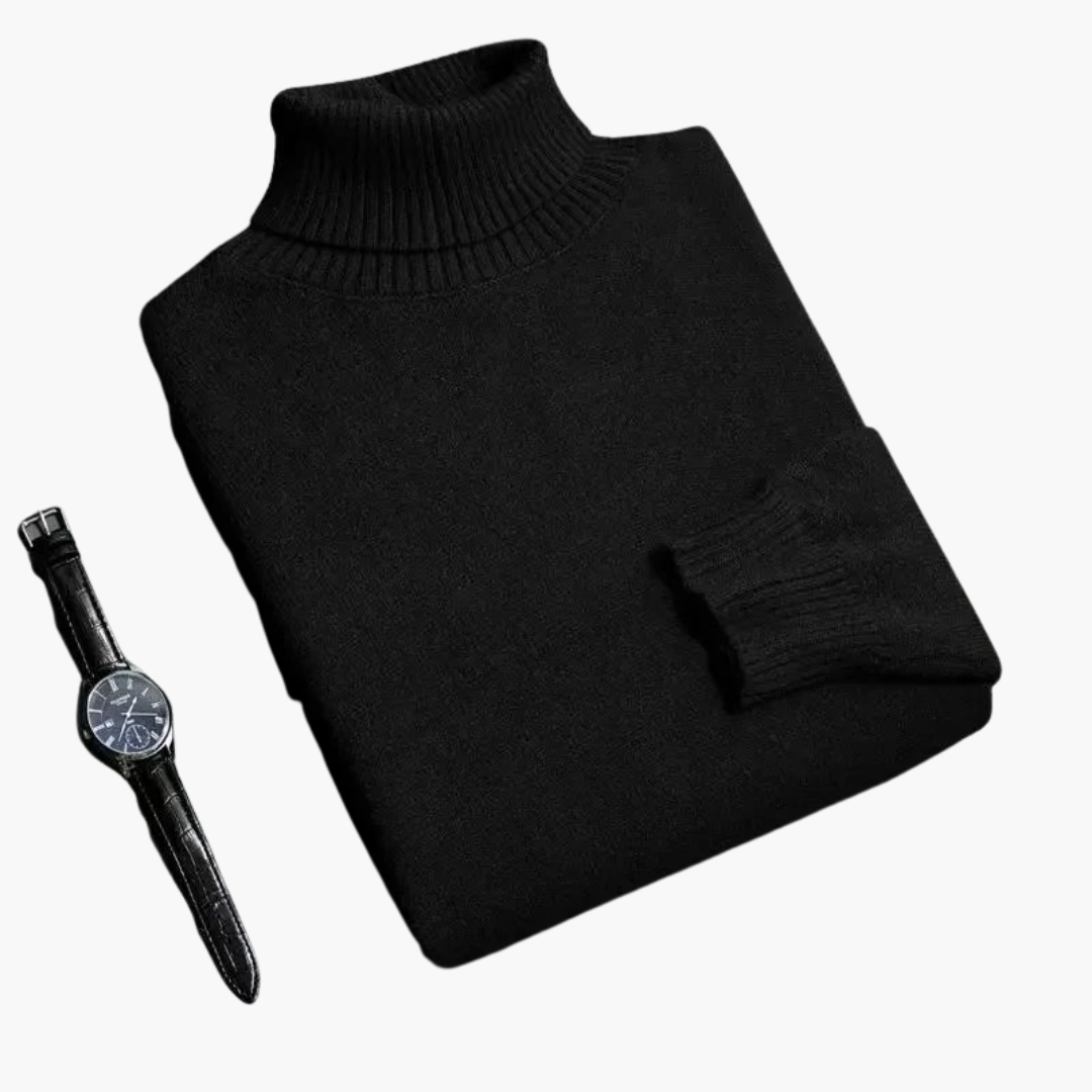 Rosette | Elegant Ribbed Collar Turtleneck Sweater For Men