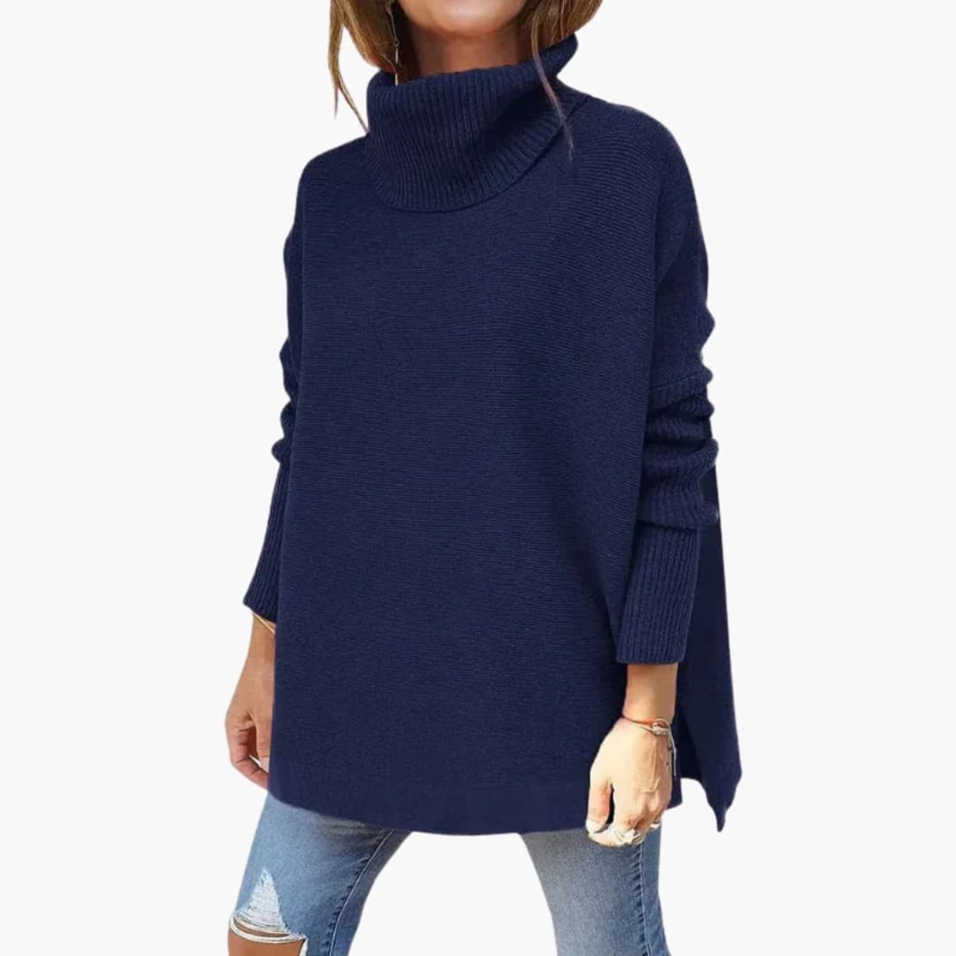 Talia | Stylish Oversized Turtleneck Knit Sweater With Ribbed Cuffs