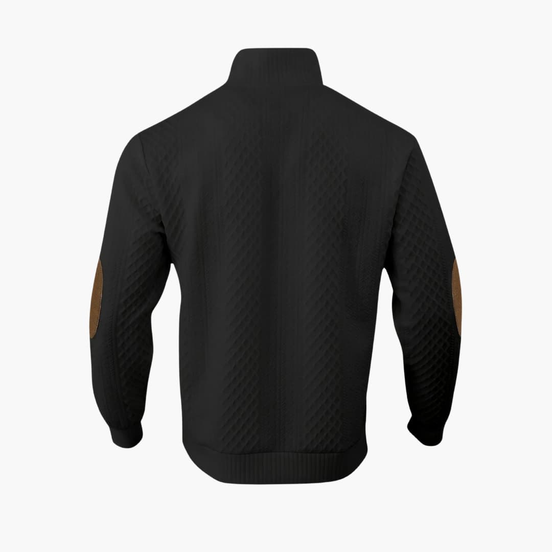 Eleanore | Elegant Men's Cable Knit Sweater With Button Collar