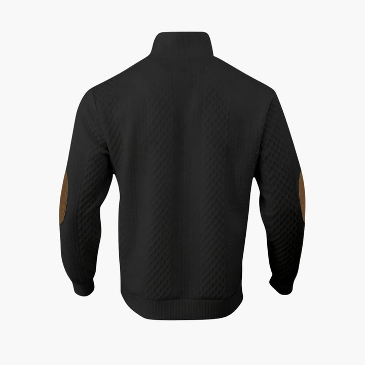 Eleanore | Elegant Men's Cable Knit Sweater With Button Collar